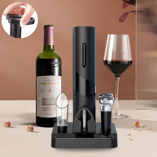 Electric Wine Bottle Opener with Foil Cutter One-click Button Rechargeable