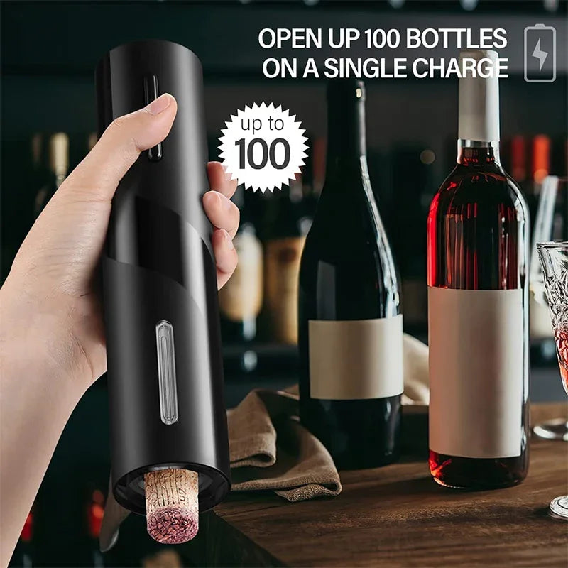 Electric Wine Bottle Opener with Foil Cutter One-click Button Rechargeable